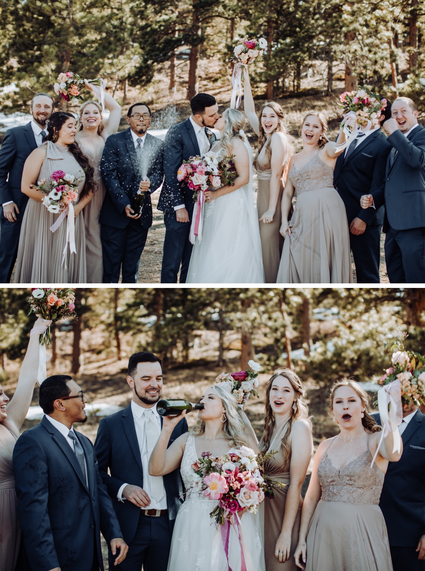 Bridal party portraits at Rocky Mountain State Park
