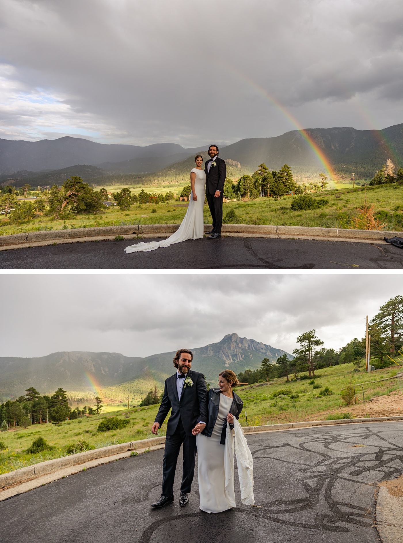 Bride and groom portraits in Rocky Mountain National Park