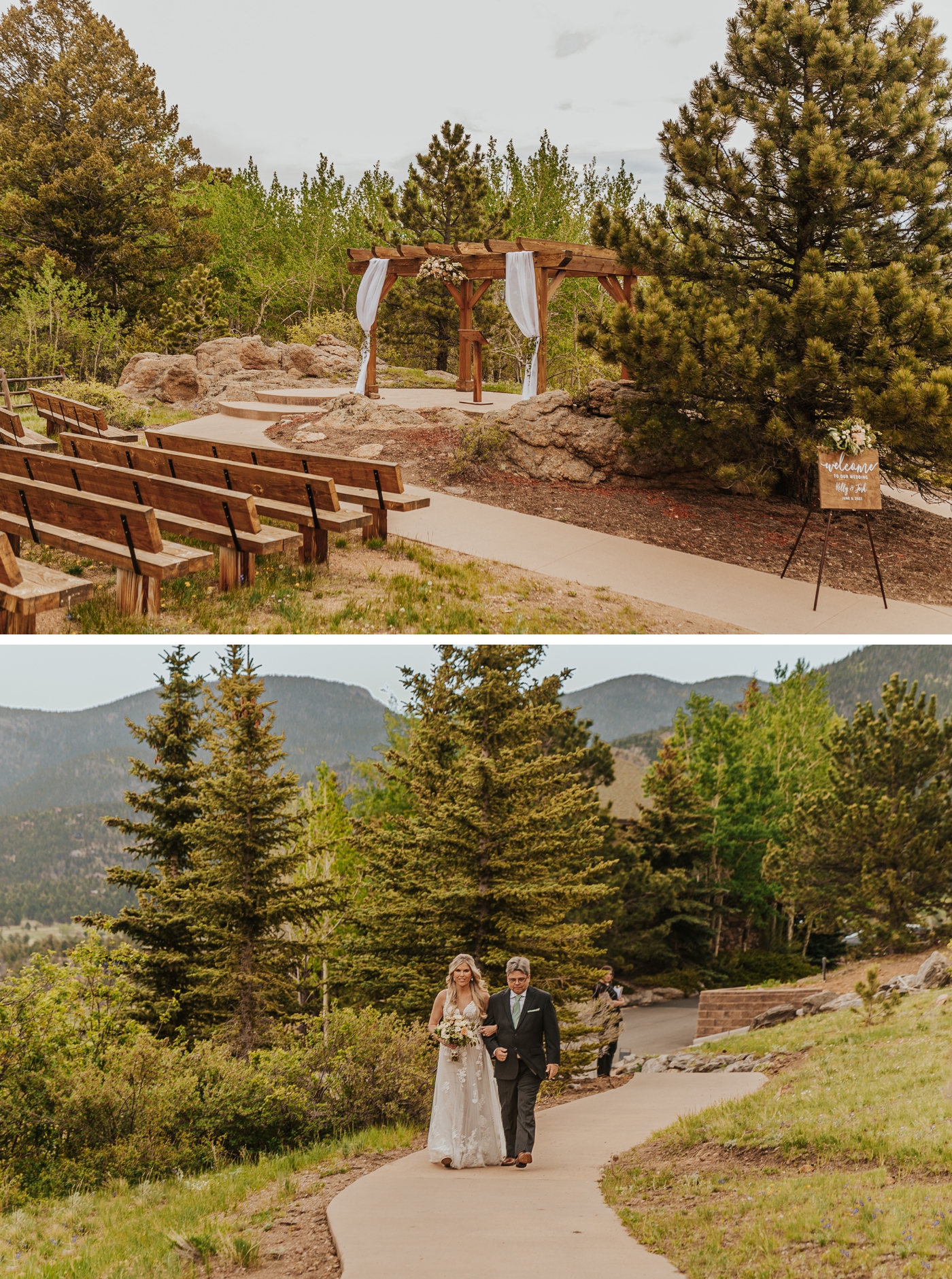Outdoor wedding ceremony at Taharaa Mountain Lodge