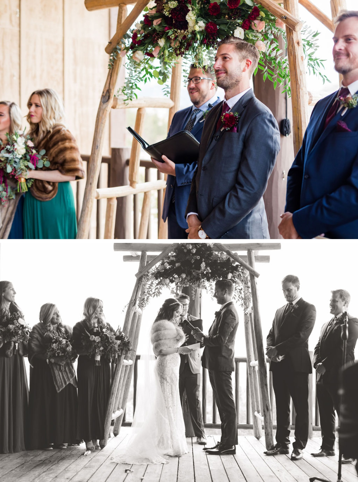 Burgundy and navy fall wedding at Taharaa Mountain Lodge