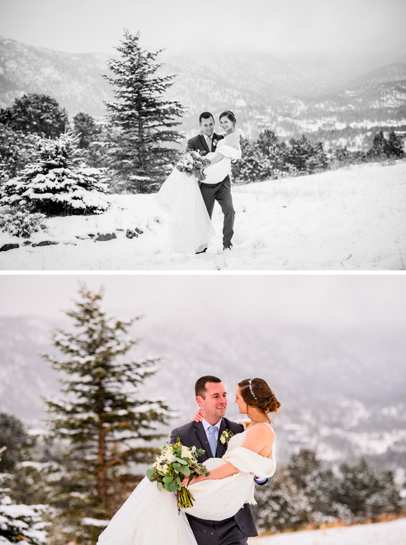 Snowy Estes Park wedding