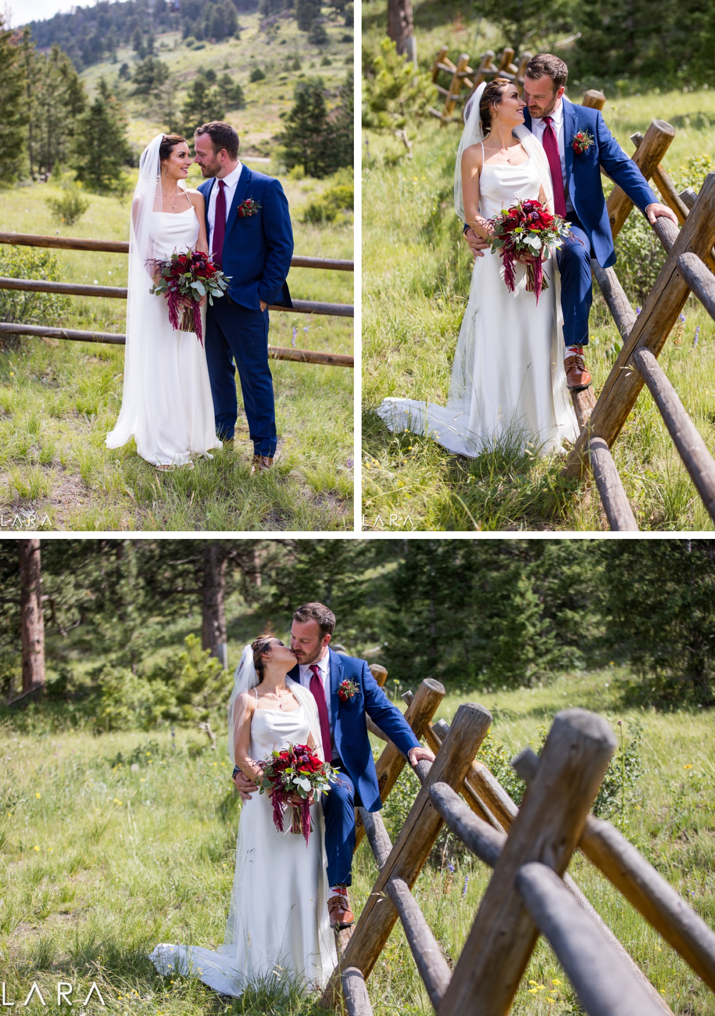 Bride and groom portraits at Taharaa Mountain Lodge, Rustic Wedding in July