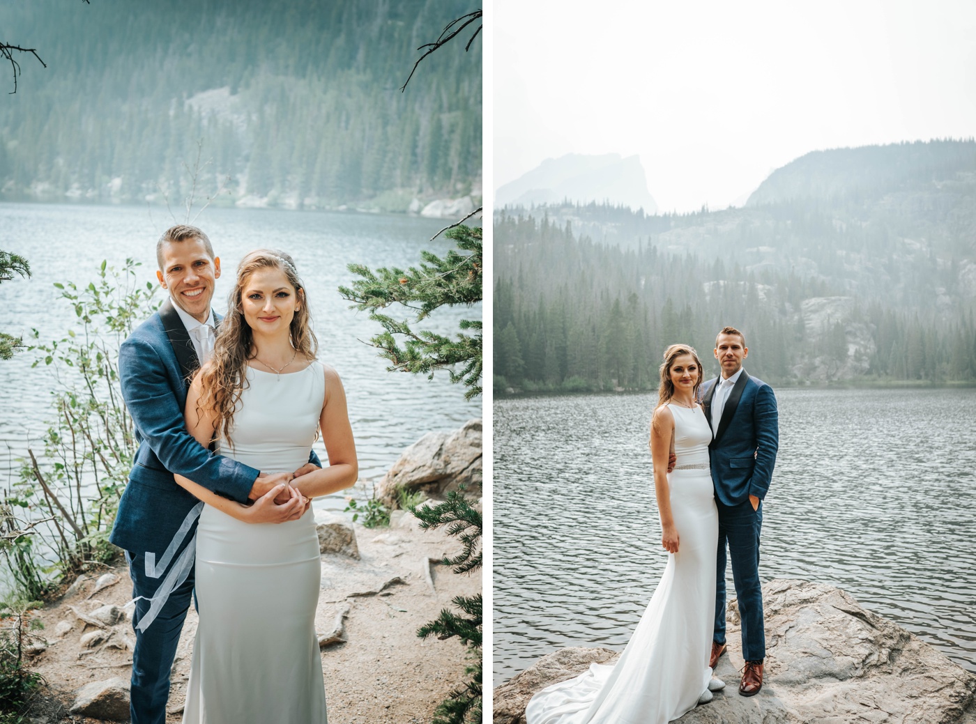 Couples portraits at Bear Lake,  intimate wedding in estes park, estes park co wedding