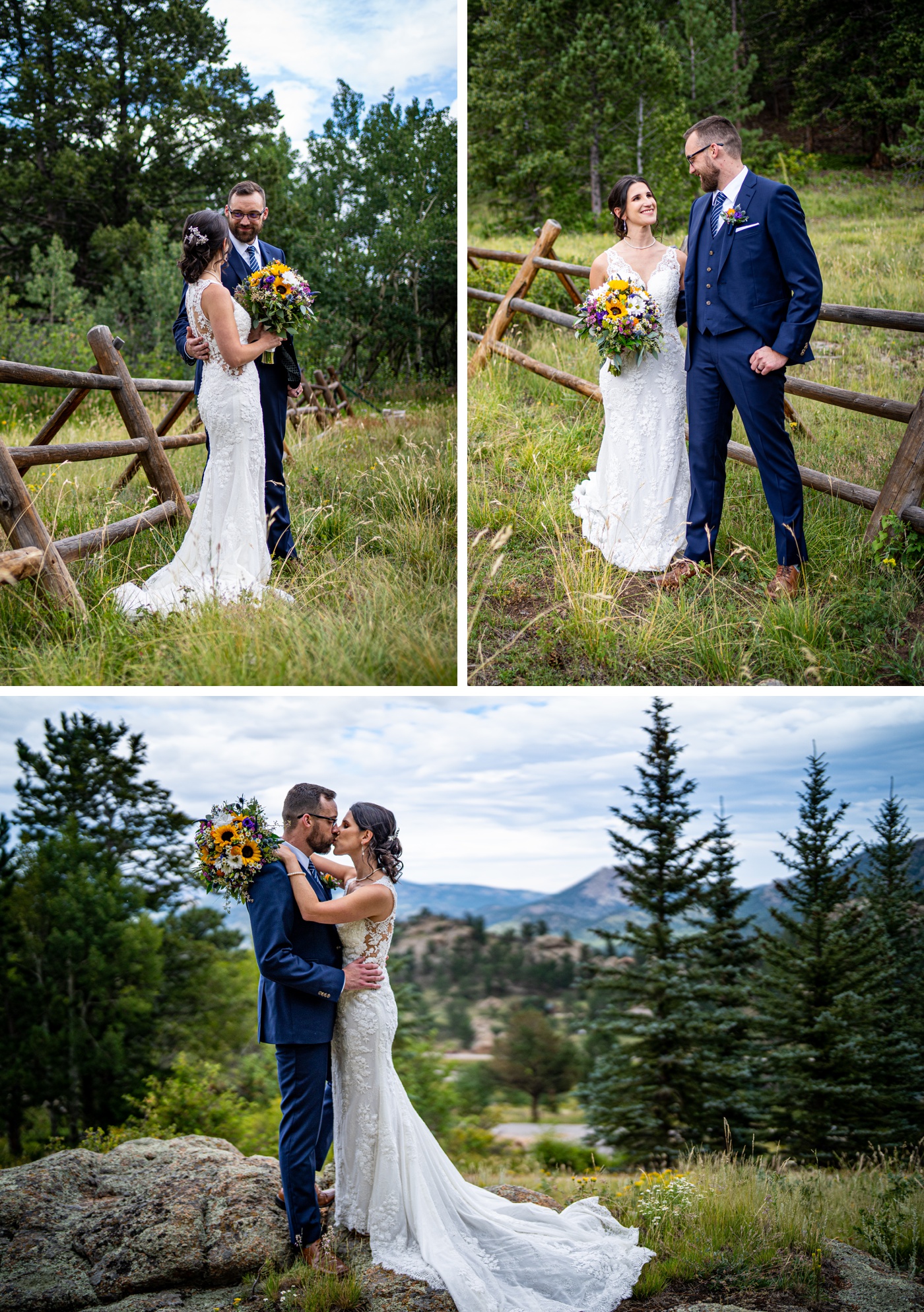 Bride and groom portraits in the rocky mountains