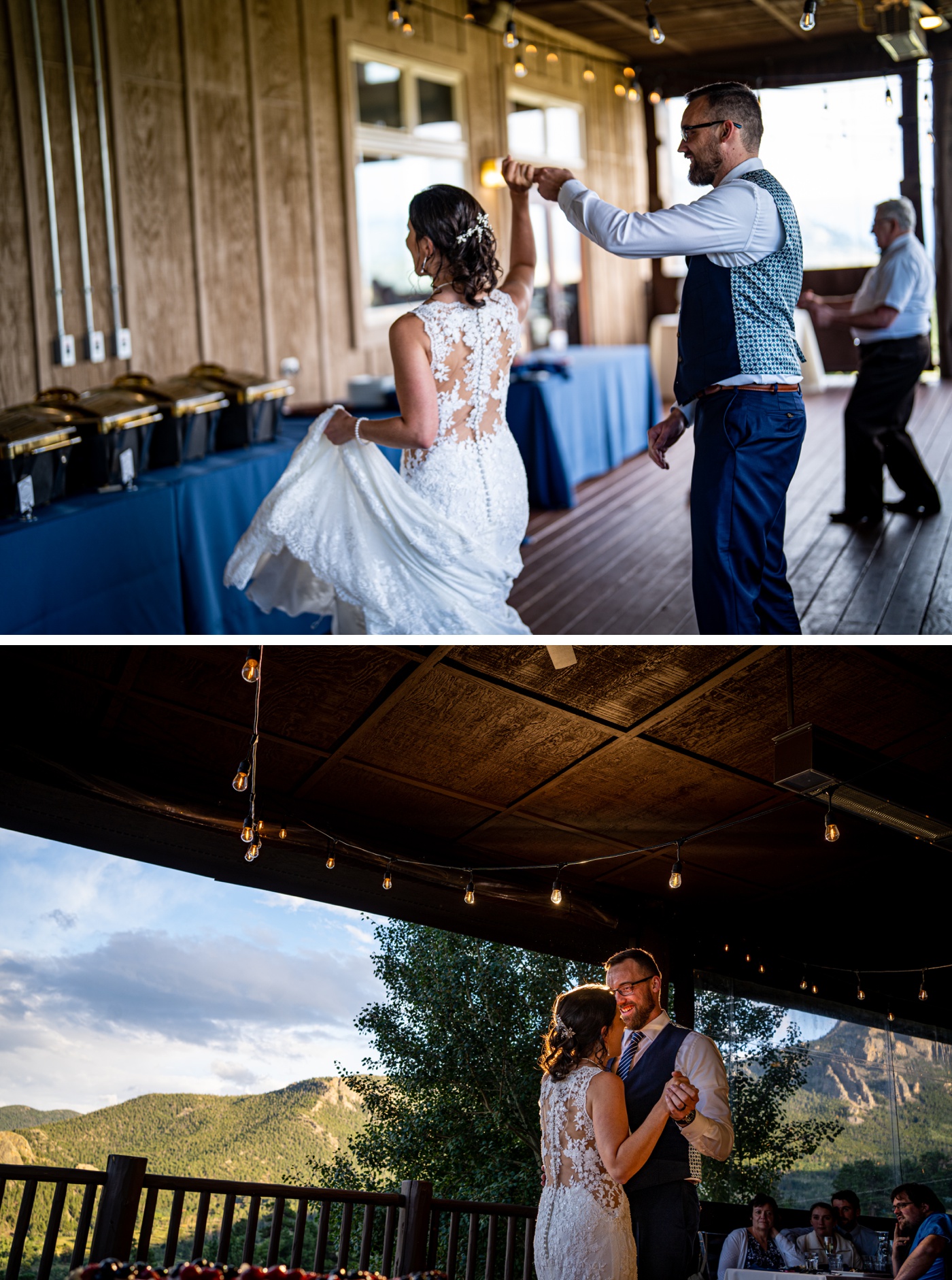 Outdoor wedding reception at Taharaa Mountain Lodge