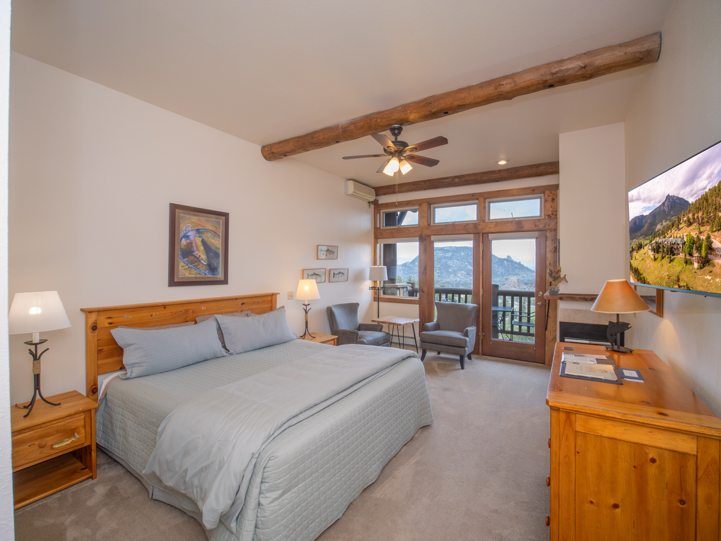 Big Thompson King Suite at the Taharaa Mountain Lodge in Estes Park Colorado