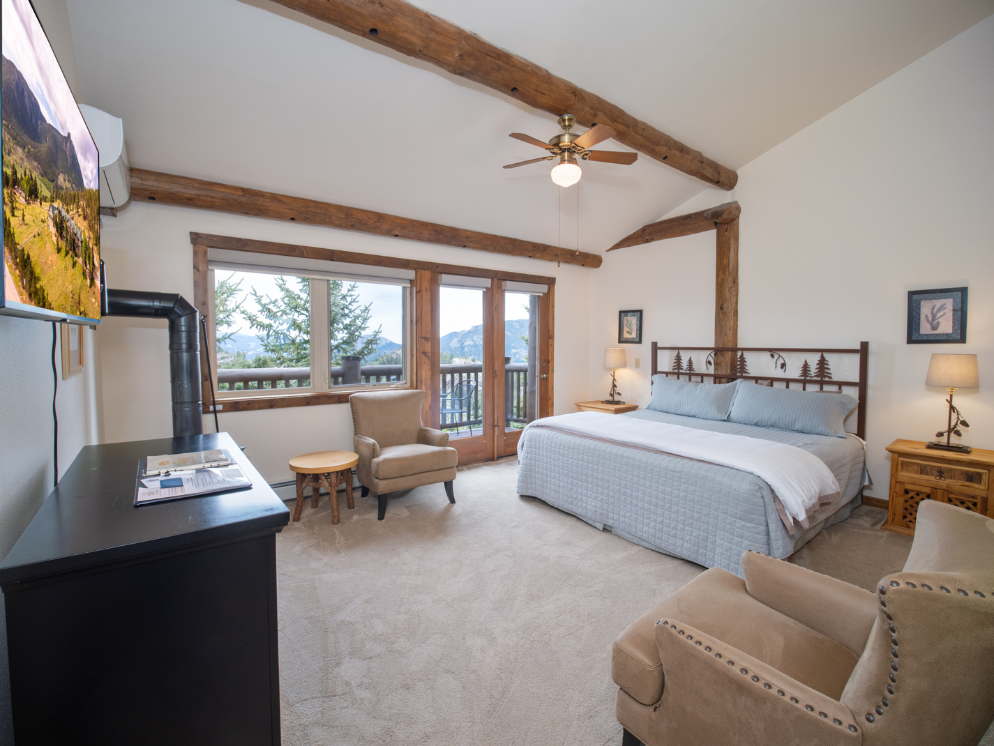 Lake Bunting King Suite at the Taharaa Mountain Lodge in Estes Park Colorado 