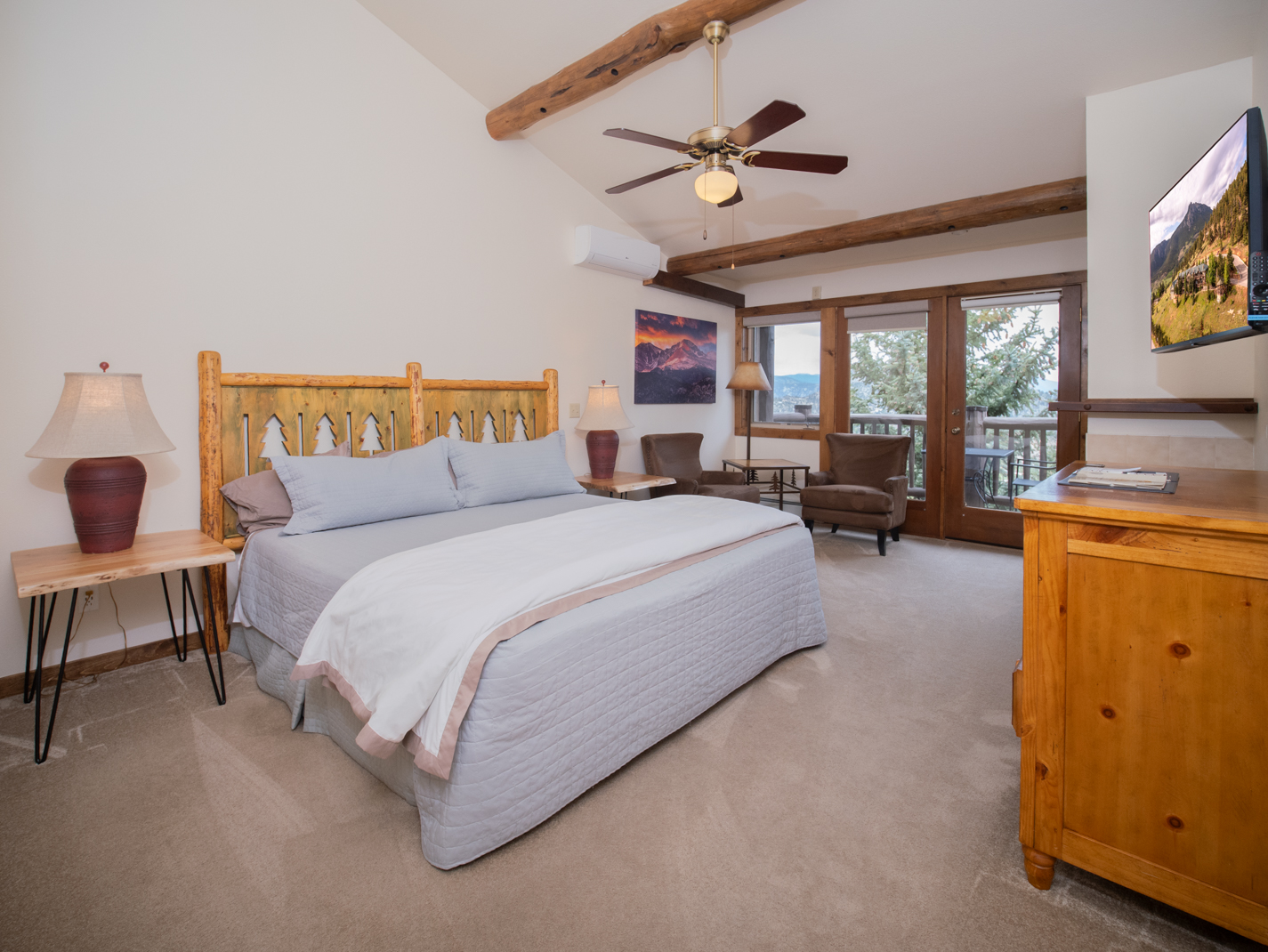 Long Peaks King Suite at the Taharaa Mountain Lodge in Estes Park Colorado 