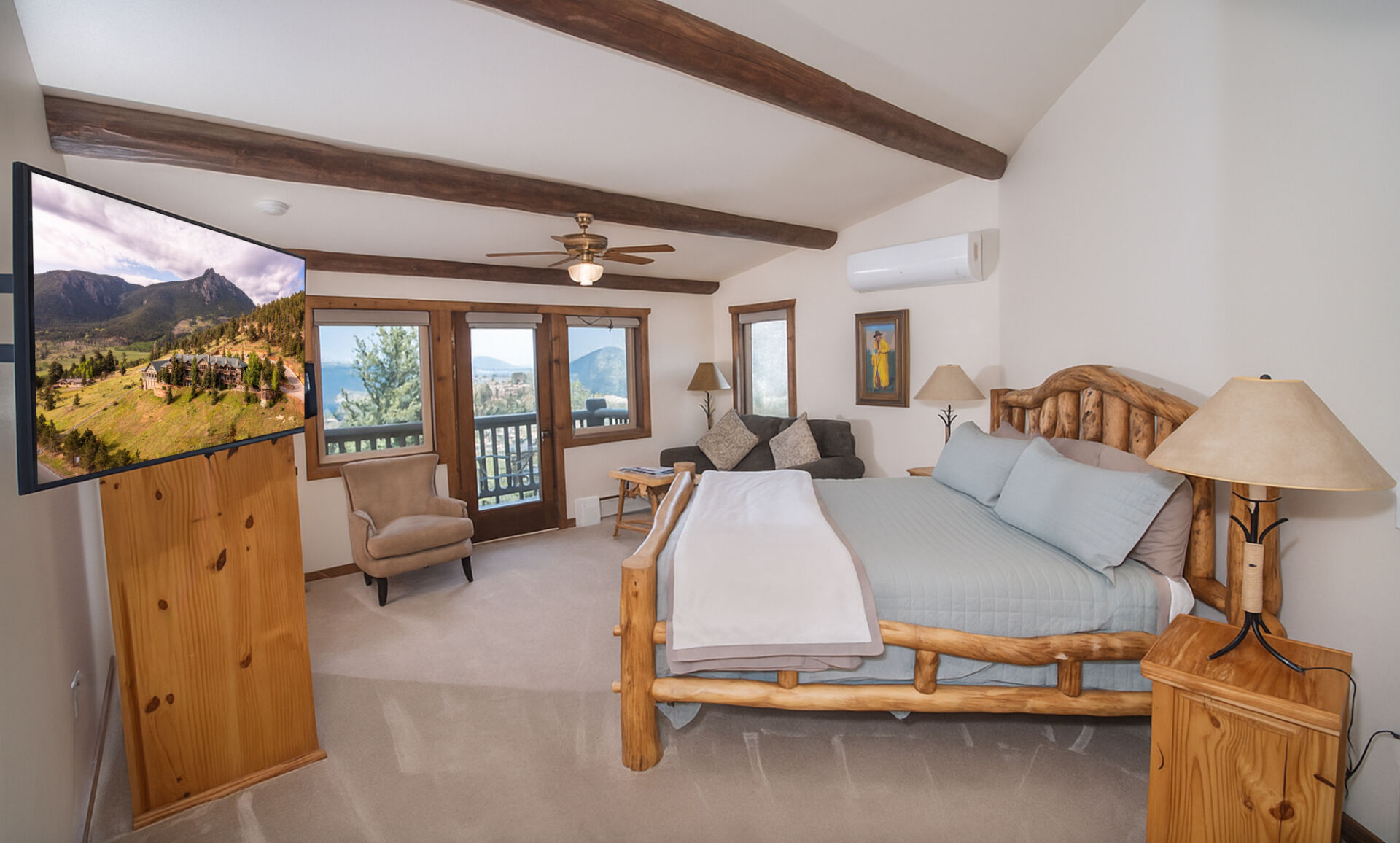 Overland Stage Jacuzzi Suite at the Taharaa Mountain Lodge in Estes Park Colorado 